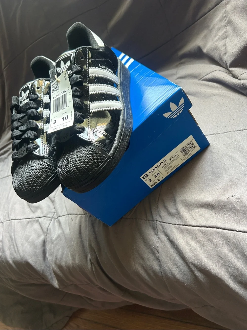 adidas Black and White Superstar II Sneakers